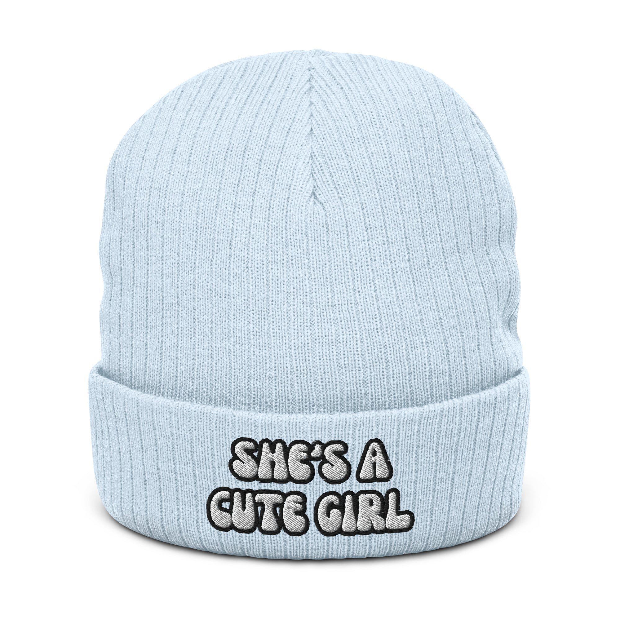 She's A Cute Girl” Ribbed Knit Beanie – CHELSEA BANANAS